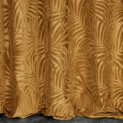 ZASŁONA TŁOCZONA PRZELOTKI LIŚCIE 140X250 CM ZŁOTA