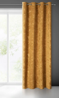ZASŁONA TŁOCZONA PRZELOTKI LIŚCIE 140X250 CM ZŁOTA