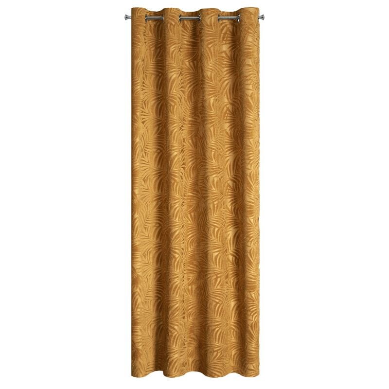 ZASŁONA TŁOCZONA PRZELOTKI LIŚCIE 140X250 CM ZŁOTA