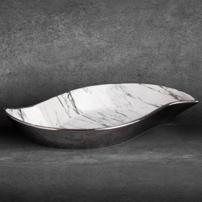 PATERA DEKORACYJNA MISA KROPLA 36X19X6 CM BIAŁA