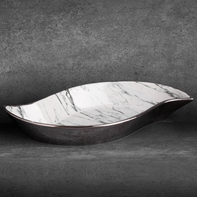 PATERA DEKORACYJNA MISA KROPLA 36X19X6 CM BIAŁA