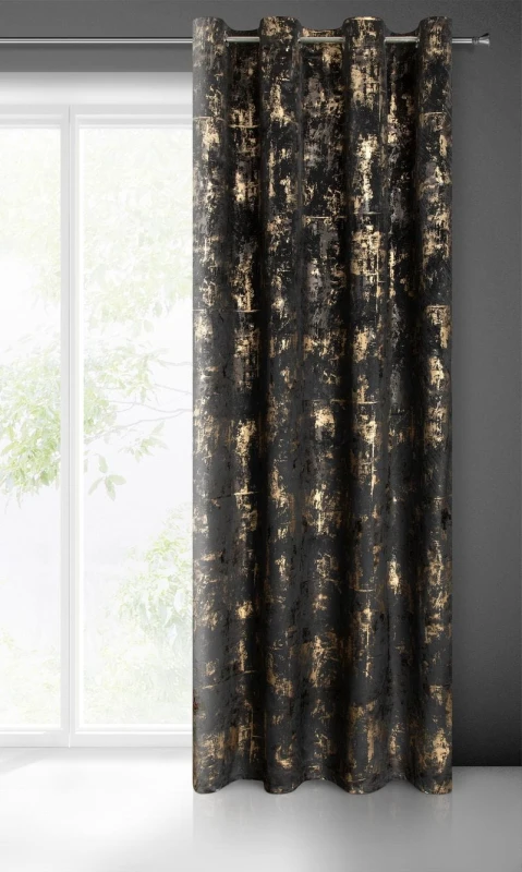 ZASŁONA WELUR VELVET NA PRZELOTKACH 140X250 CZARNA