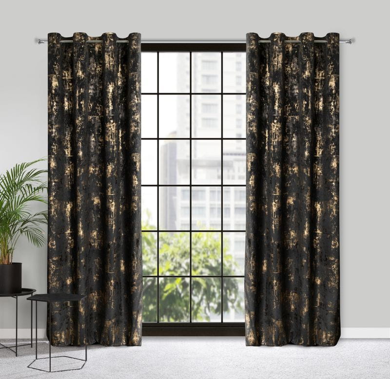 ZASŁONA WELUR VELVET NA PRZELOTKACH 140X250 CZARNA