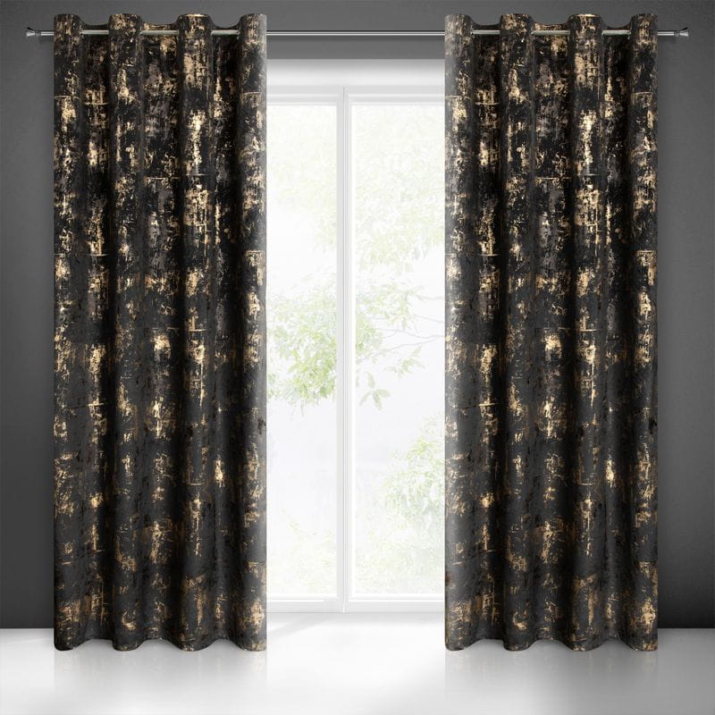 ZASŁONA WELUR VELVET NA PRZELOTKACH 140X250 CZARNA