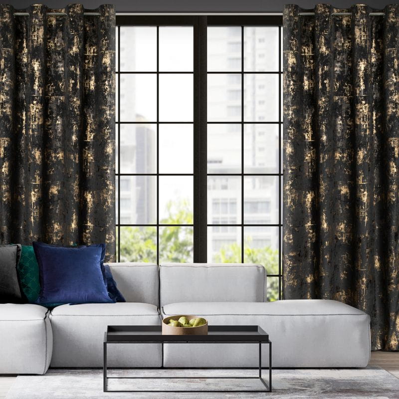 ZASŁONA WELUR VELVET NA PRZELOTKACH 140X250 CZARNA