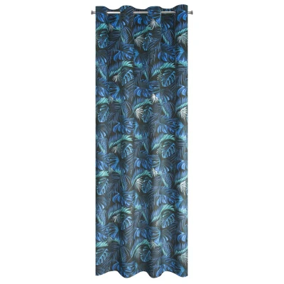 ZASŁONA NA PRZELOTKACH W LIŚCIE 140X250 NIEBIESKA