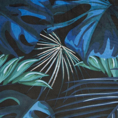 ZASŁONA NA PRZELOTKACH W LIŚCIE 140X250 NIEBIESKA
