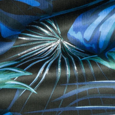 ZASŁONA NA PRZELOTKACH W LIŚCIE 140X250 NIEBIESKA