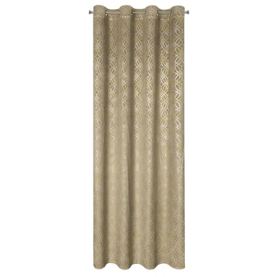 ZASŁONA WELUR PRZELOTKI TŁOCZONA 140X250 BEŻOWA