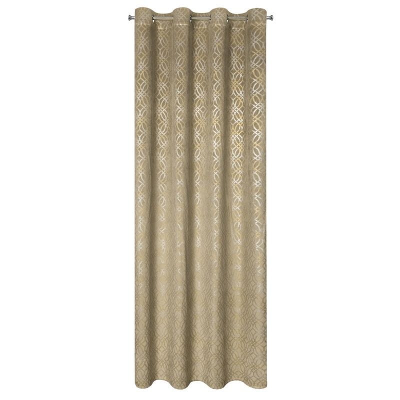 ZASŁONA WELUR PRZELOTKI TŁOCZONA 140X250 BEŻOWA