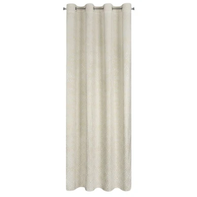 ZASŁONA WELUR PRZELOTKI TŁOCZONA 140X250 KREMOWA