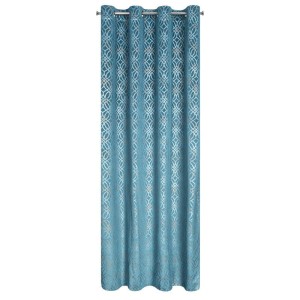 ZASŁONA WELUR PRZELOTKI TŁOCZONA 140X250 NIEBIESKI