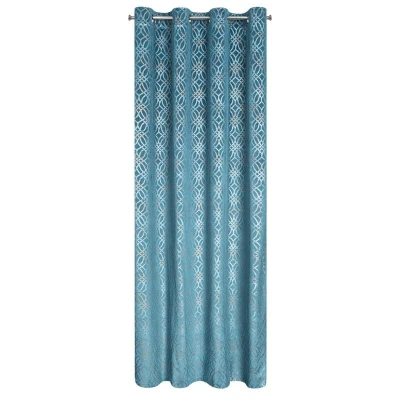 ZASŁONA WELUR PRZELOTKI TŁOCZONA 140X250 NIEBIESKI