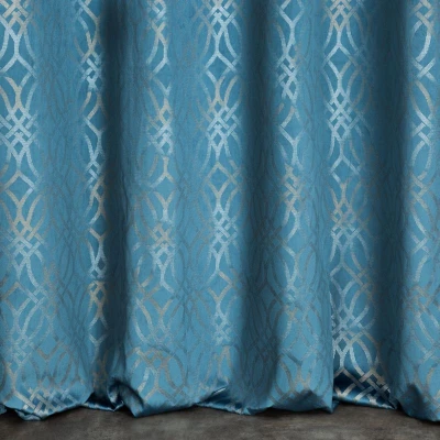 ZASŁONA WELUR PRZELOTKI TŁOCZONA 140X250 NIEBIESKI