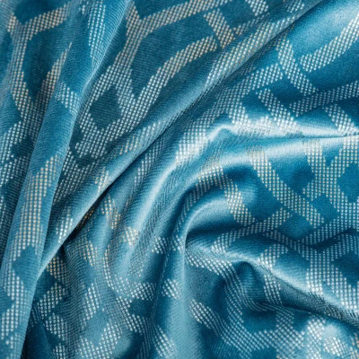 ZASŁONA WELUR PRZELOTKI TŁOCZONA 140X250 NIEBIESKI