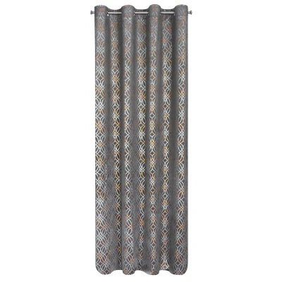 ZASŁONA WELUR PRZELOTKI TŁOCZONA 140X250 SZARA