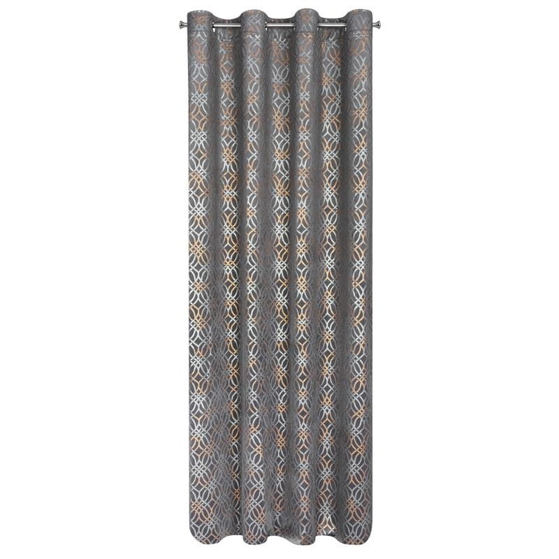 ZASŁONA WELUR PRZELOTKI TŁOCZONA 140X250 SZARA