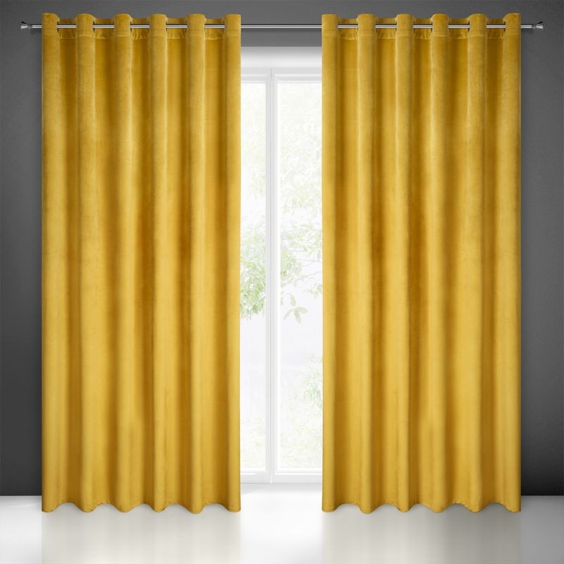 ZASŁONA welurowa Velvet Welwet 215X250 CM Musztardowa