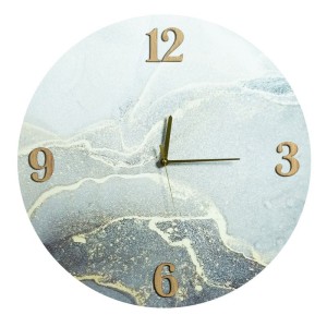 ZEGAR ŚCIENNY NA ŚCIANĘ NOWOCZESNY 60X5X60 SREBRNY