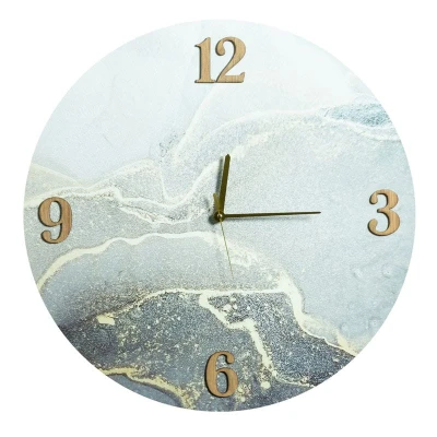ZEGAR ŚCIENNY NA ŚCIANĘ NOWOCZESNY 60X5X60 SREBRNY