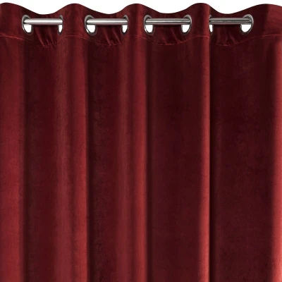 ZASŁONA welwet welur velvet kółka 140X250 BORDOWA