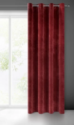 ZASŁONA welwet welur velvet kółka 140X250 BORDOWA