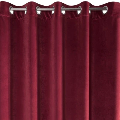 ZASŁONA welwet welur velvet kółka 140X250 BORDOWA