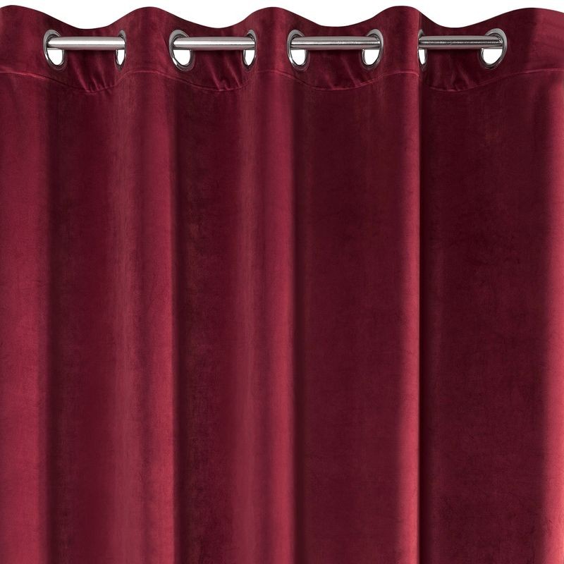 ZASŁONA welwet welur velvet kółka 140X250 BORDOWA