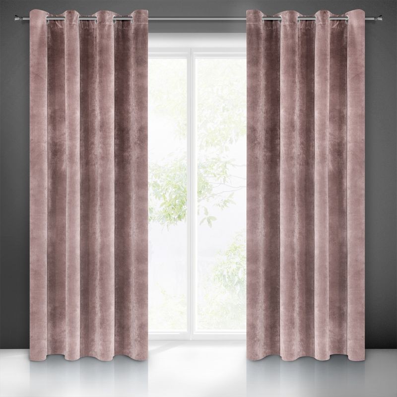ZASŁONA welwet welur velvet kółka 140X250 PUDROWA