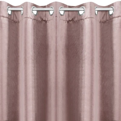 ZASŁONA welwet welur velvet kółka 140X250 PUDROWA
