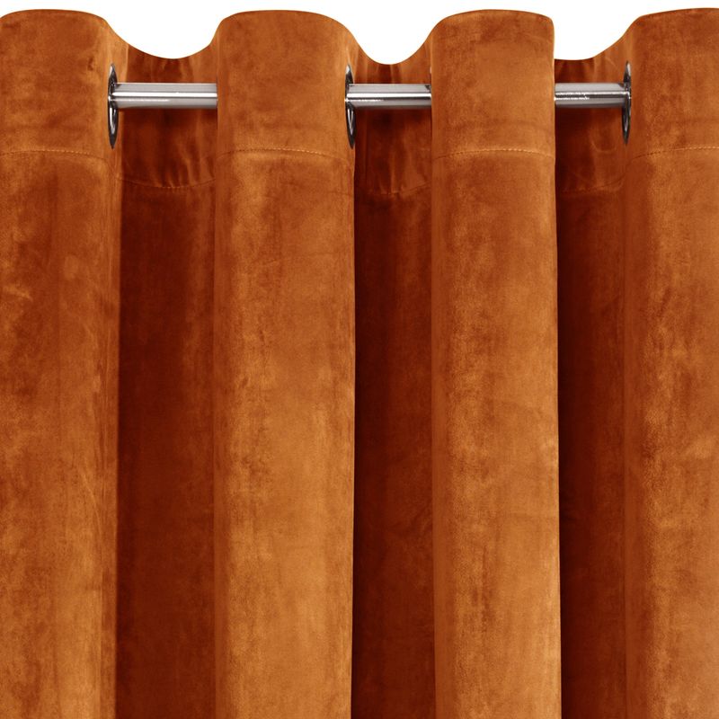 ZASŁONA welwet welur velvet kółka 140X250 RUDA
