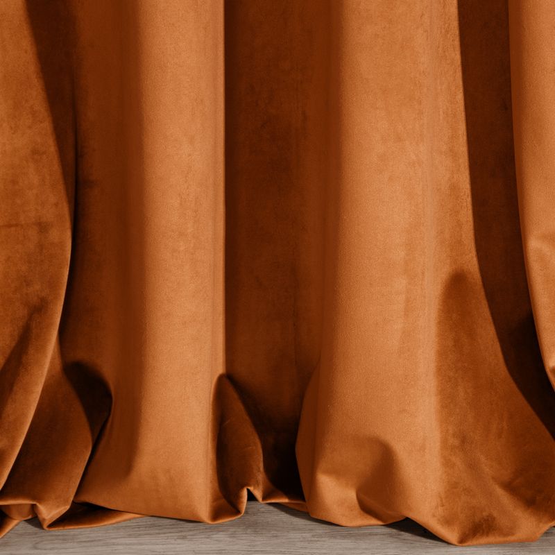 ZASŁONA welwet welur velvet kółka 140X250 RUDA