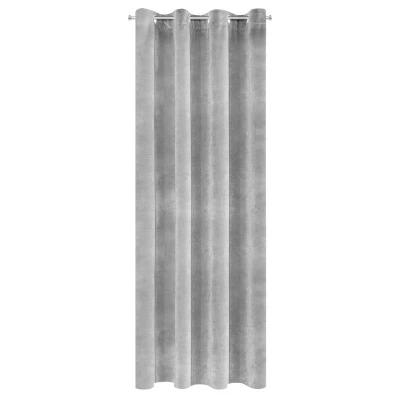 ZASŁONA welwet welur velvet kółka 140X250 SZARA