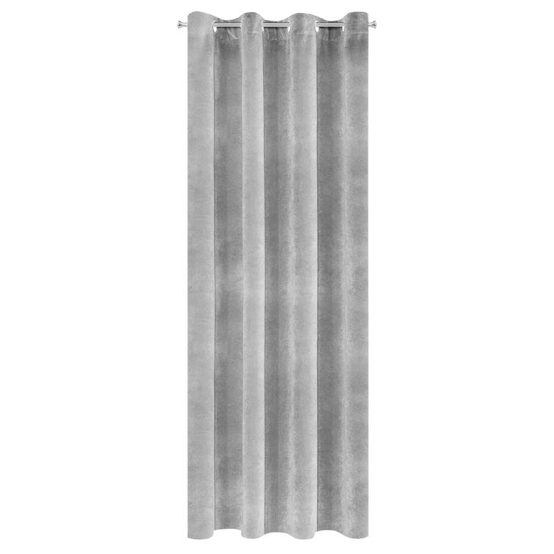 ZASŁONA welwet welur velvet kółka 140X250 SZARA