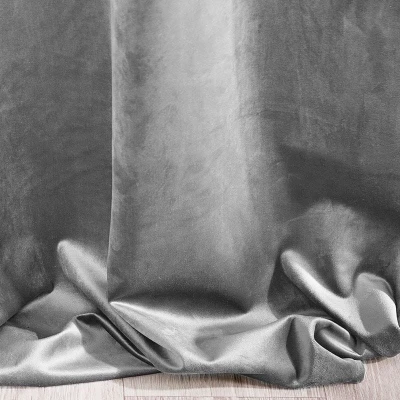 ZASŁONA welwet welur velvet kółka 140X250 SZARA