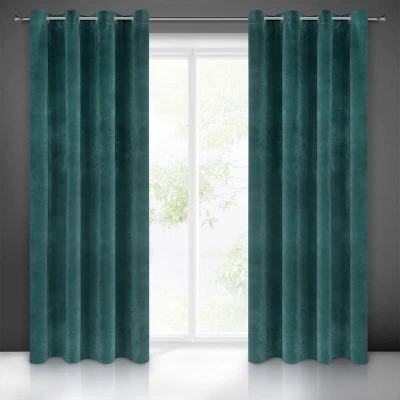 ZASŁONA welwet welur velvet kółka 140X250 zielona