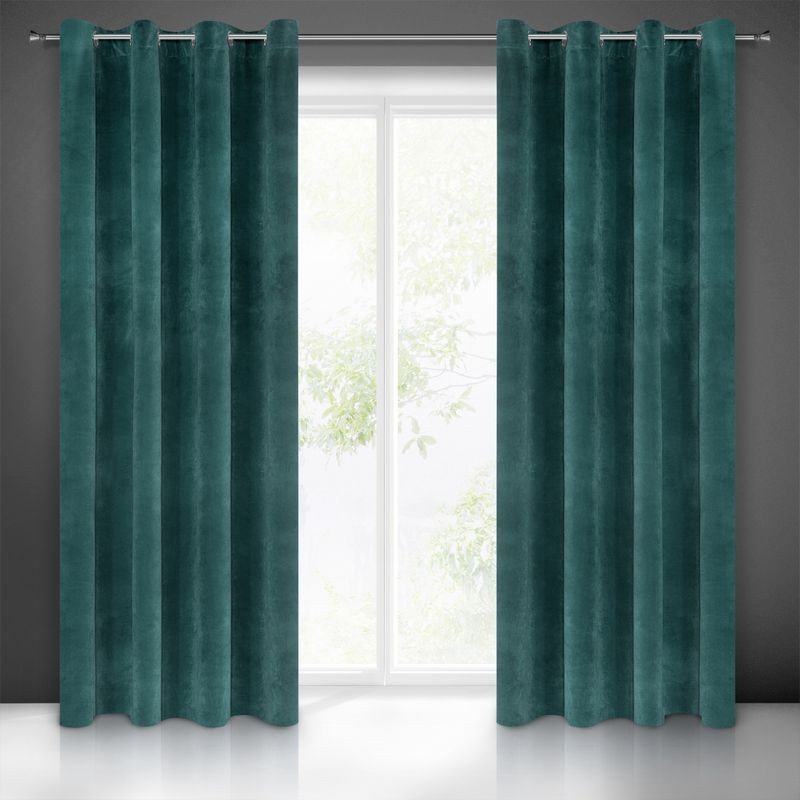 ZASŁONA welwet welur velvet kółka 140X250 zielona