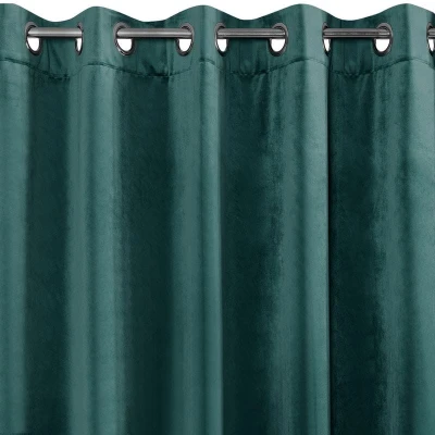 ZASŁONA welwet welur velvet kółka 140X250 zielona