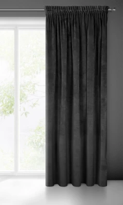 ZASŁONA welwet welur velvet TAŚMA 140X270 CZARNA