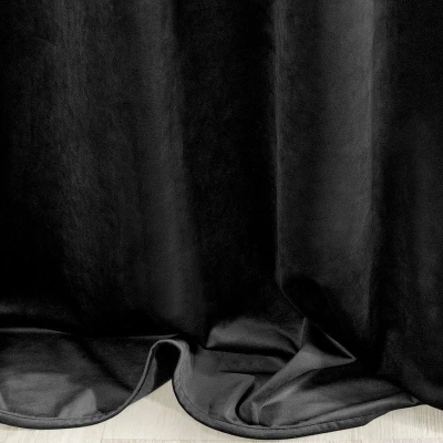 ZASŁONA welwet welur velvet TAŚMA 140X270 CZARNA