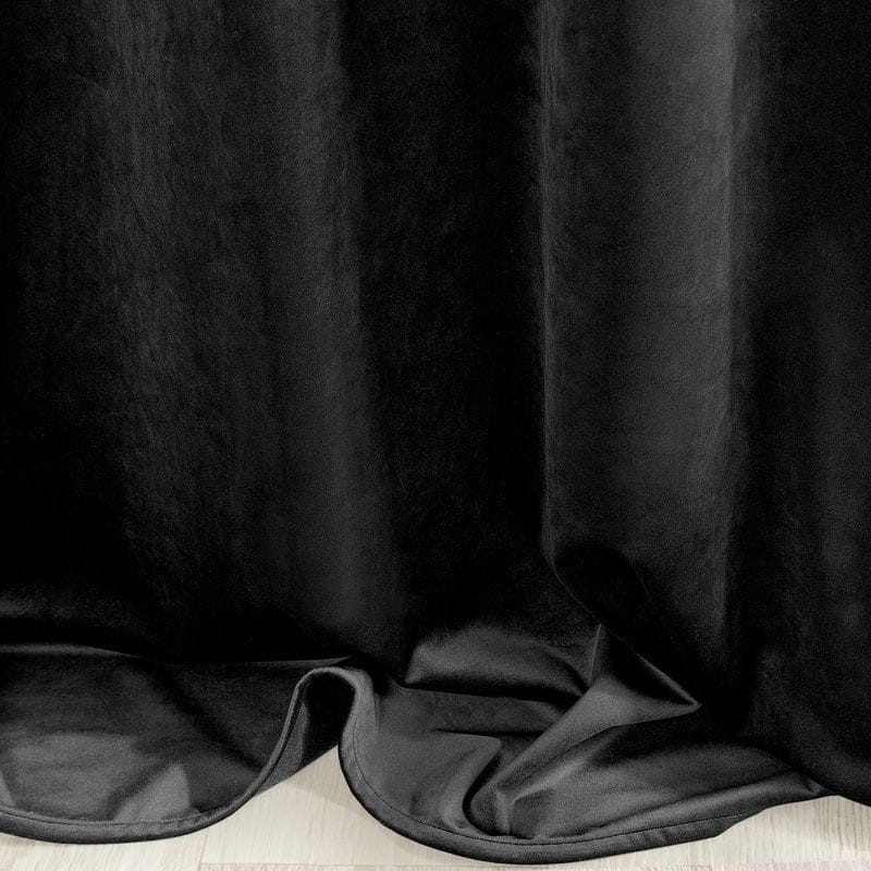 ZASŁONA welwet welur velvet TAŚMA 140X270 CZARNA