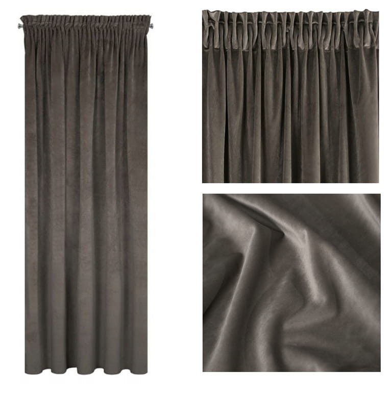 ZASŁONA welwet welur velvet TAŚMA 140X270 GRAFITOWA