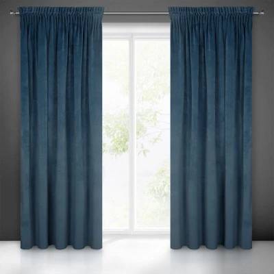 ZASŁONA welwet welur velvet TAŚMA 140X270 GRANATOWA