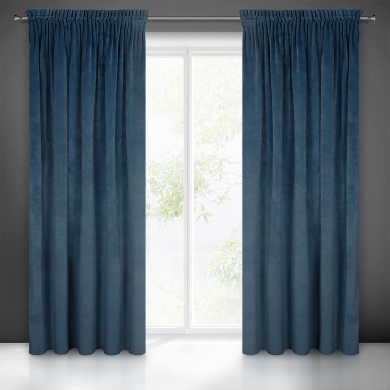 ZASŁONA welwet welur velvet TAŚMA 140X270 GRANATOWA