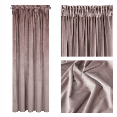 ZASŁONA welwet welur velvet TAŚMA 140X270 PUDROWA