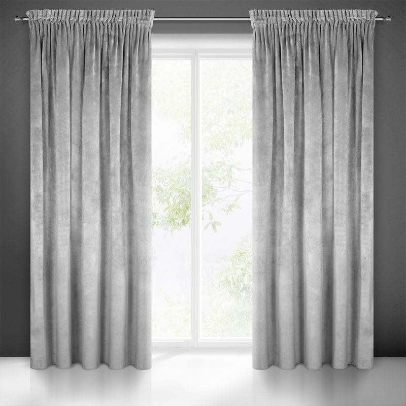ZASŁONA welwet welur velvet TAŚMA 140X270 SZARA