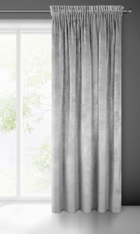 ZASŁONA welwet welur velvet TAŚMA 140X270 SZARA