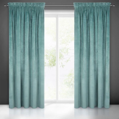 ZASŁONA welwet welur velvet TAŚMA 140X270 TURKUSOWA