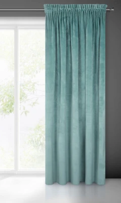 ZASŁONA welwet welur velvet TAŚMA 140X270 TURKUSOWA