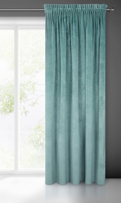 ZASŁONA welwet welur velvet TAŚMA 140X270 TURKUSOWA
